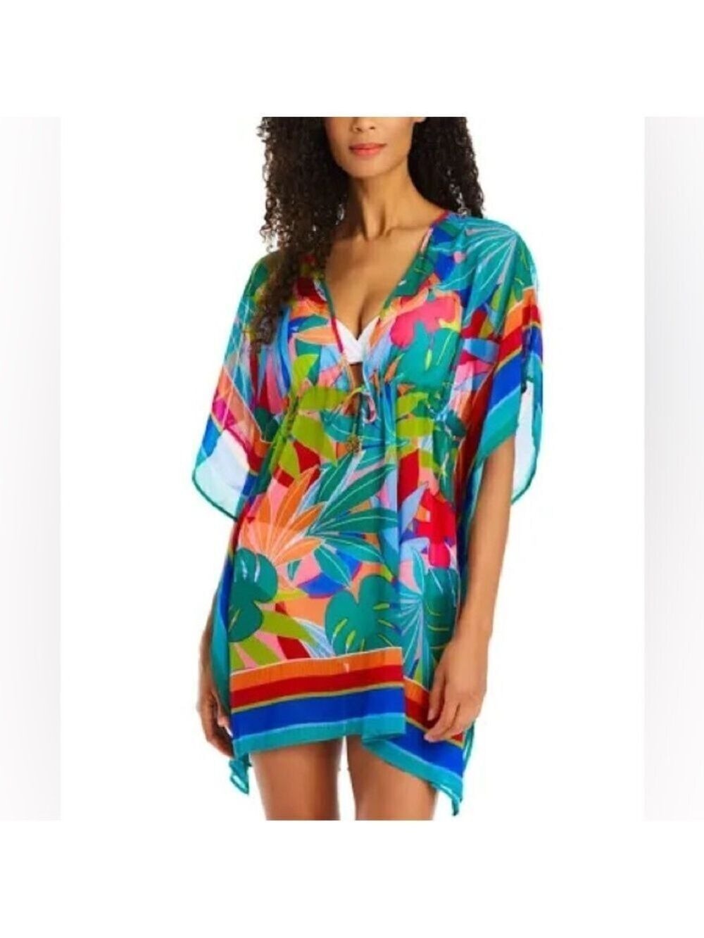 Bleu Rod Beattie Multicolor Tropical Swim Cover-Up